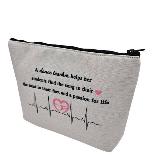 Dance Teacher Pink Accessories Bag, Make-Up, Appreciation Gift, Cosmetic Bag - Picture 3 of 6